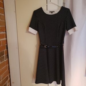Navy polka dot dress, XS